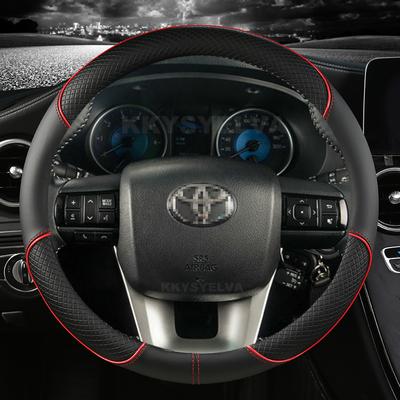 Microfiber Leather Car Steering Wheel Cover For Toyota Fortuner 2016- Hilux 2015- 2022 Auto Accessories