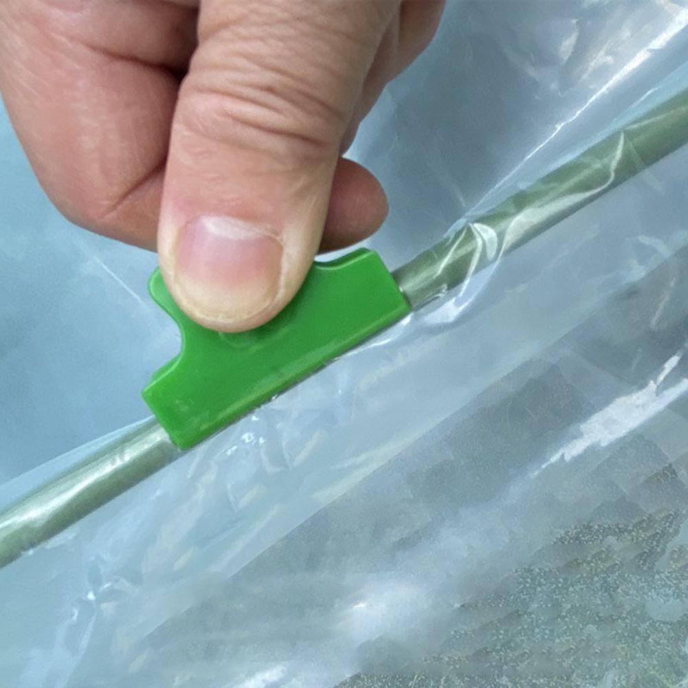 20PCS Pipe Clamps Plant Stakes Film Clips Greenhouse Hoop Clamps Tool Greenhouse Lamination Buckle Tunnel Clips