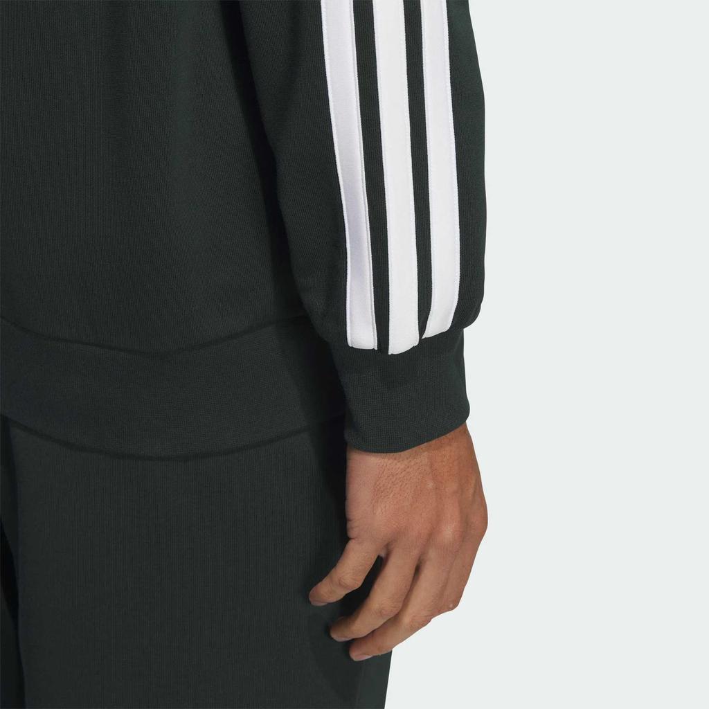 Adidas V Tracksuit Comfortable Striped Logo Stand Collar Top Soft Cuffed Pants Casual Sports Set Men Tracksuit Dark-Green JZ0110