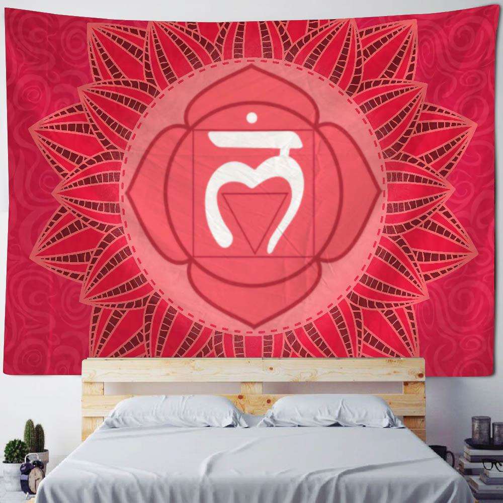Meditation Chakra Tapestry Wall Hanging Home Decoration Yoga Mat Bed Sheet Mandala Beach Towel Aesthetic Art Decoration