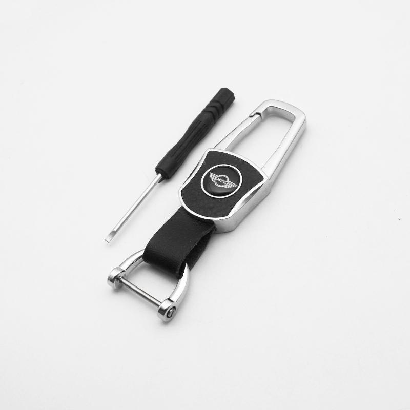 1Pz Portachiavi per Auto Fibbia Portachiavi in Pelle PU Anello Portachiavi Accessori Auto Per Mini Cooper R55 R56 R57 R58 R59 F54 F55 F56 F60 Logo cnjaw55