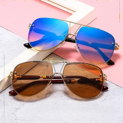 Oval Sunglasses Men Women Luxury Trend Designer Metal Alloy Frame Men Sunglasses Eil Homme