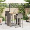 VidaXL 3-piece Garden Bar Set Without Cushions Grey Poly Rattan 3328887