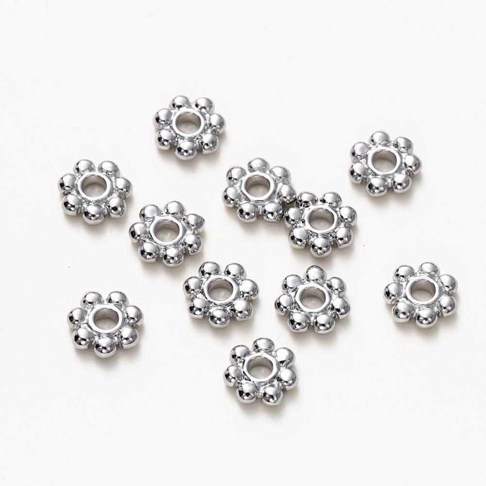 20pcs 14K 18K Gold Color Daisy Spacer Beads Mini Brass Spacer Beads Charms Pendants for DIY Bracelet Necklace Jewelry Making