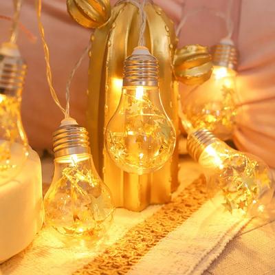 LED Bulb String Lights Battery Power 2M/10Bulbs Wishing Garland Bedroom Garden Decorative Birthday Wedding Christmas Party Light