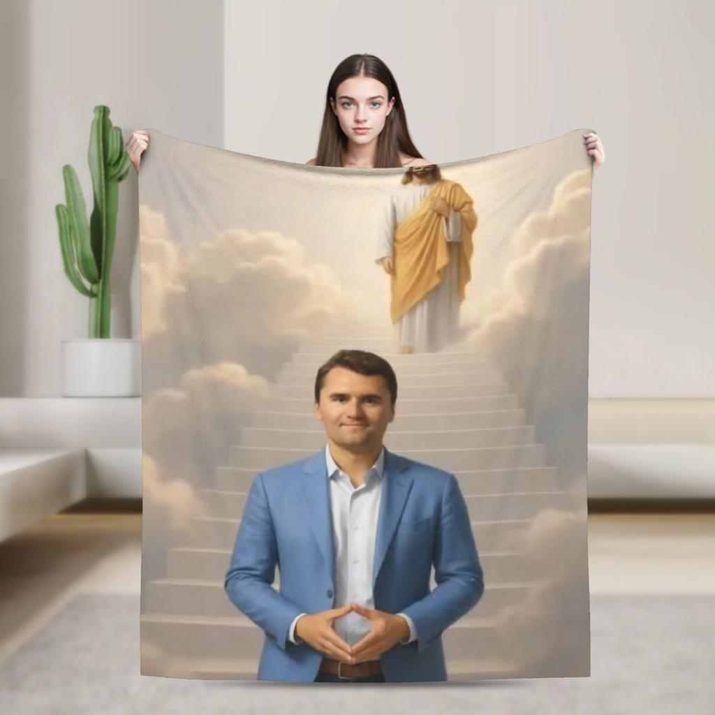 Charlie Kirk Angelic Advocate Throw Blanket for Couch Soft Cozy Plush Blanket 50x60 Inches Multiple Sizes Bedspread All Seasons