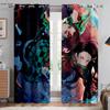 Hot-Blooded Anime Cartoon Style Print Print Window Curtains Black Silk Light Blocking Window Curtains Bedroom Space Living Space Study Kitchen