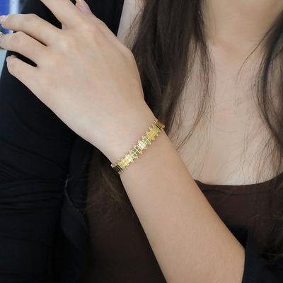 Fashion Popular Metal Geometric Shape Titanium Steel Korean Temperament Personalized Bracelet Jewelry
