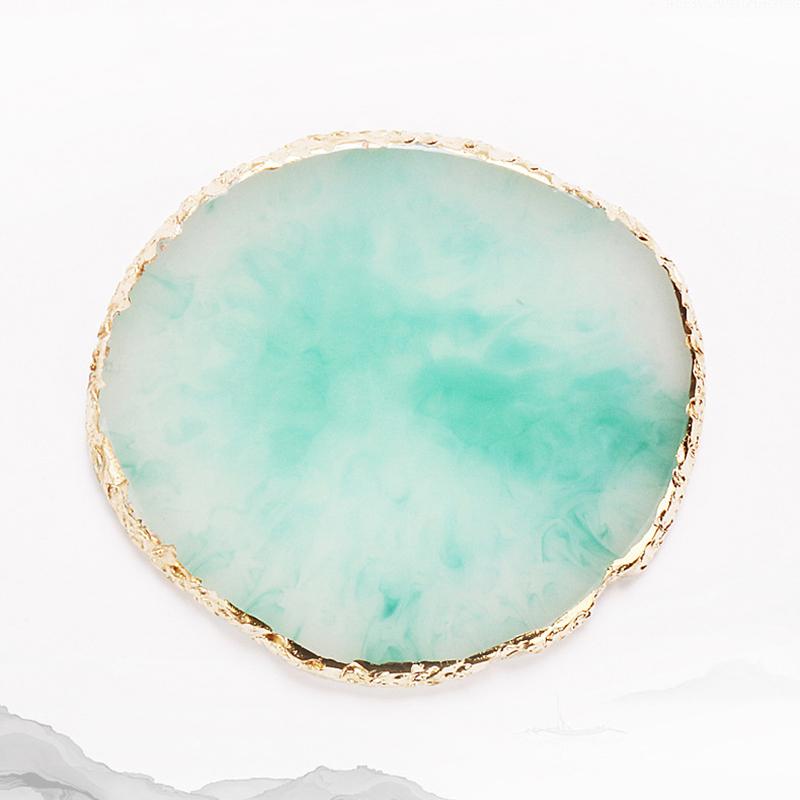 Nagelkunstpalette Falsche Nagelspitzen Farbmischpalette Zeichenpalette Gelpolitur Ausstellungsregal Runder Harz-Achatstein Maniküre-Werkzeug