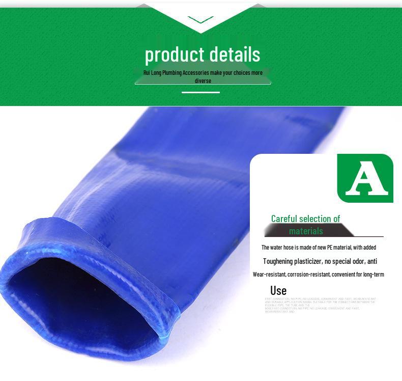 Irrigation High-Pressure Rubber-Coated PVC Water Hose - Blue & Yellow for Agricultural Use