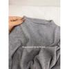 Women's High Neck Gray Sweater - Trendy, Soft, Knitted Base Layer for Autumn/Winter 2024