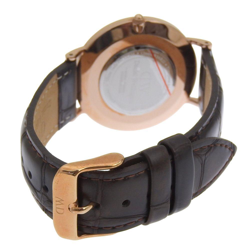 Used [Daniel Wellington] Daniel Wellington DW00100140 Stainless Steel x Leather Gold Quartz Analog Display Men's Brown Dial Watch