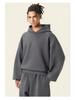 Trendy DE Men's 350G Boxy Hooded Sweatshirt | Wide Fog American Square Hoodie