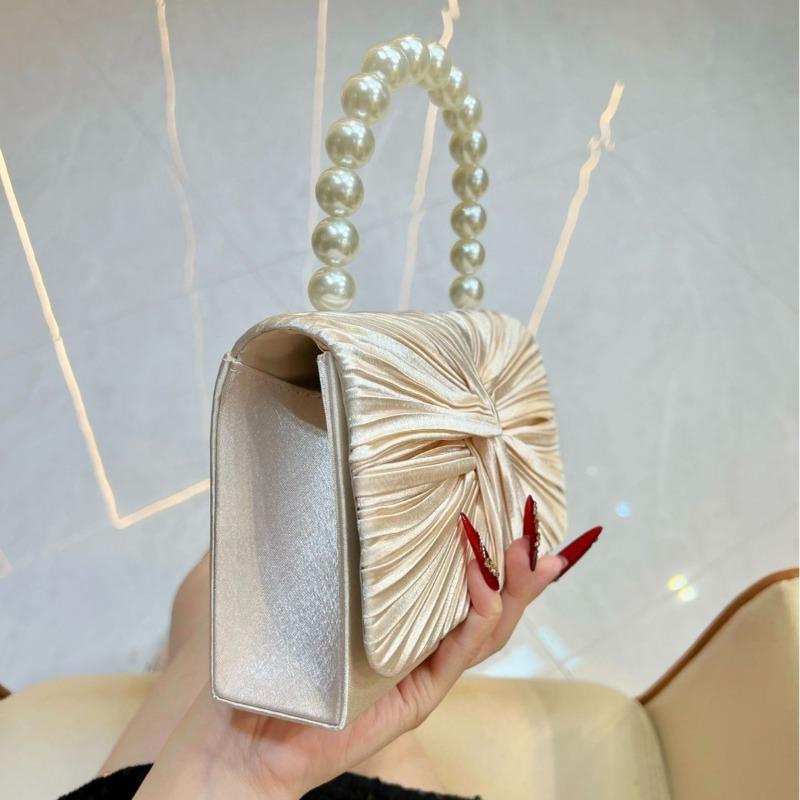 Fashionable Evening Bag Pleated Party and Banquet Bag Hand-held Bag Wedding Bridesmaid Handbag Casually