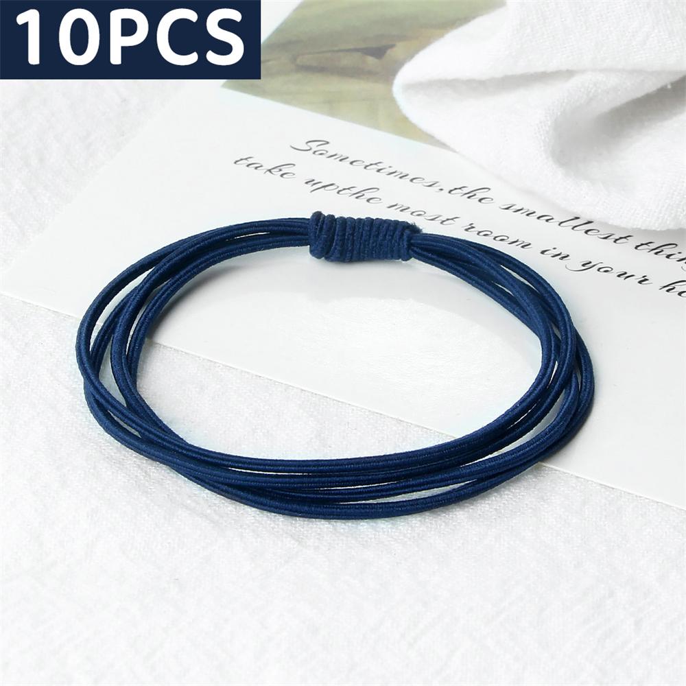 10pcs Simple Multi Loop Hair Bands Women Basic Solid Color Rubber Band Hair Accessories Headband Holder Scrunchies Gift for Girl