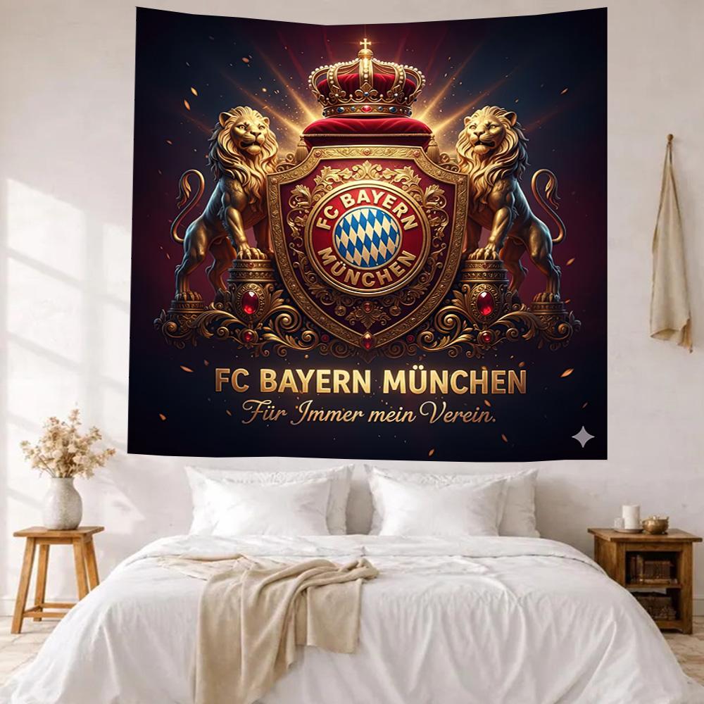 Champion Fc Bayern Mnchen Wall Decor Tapestry Art For Pet Memorial Birthdaywedding Party Backdrop Family Gift
