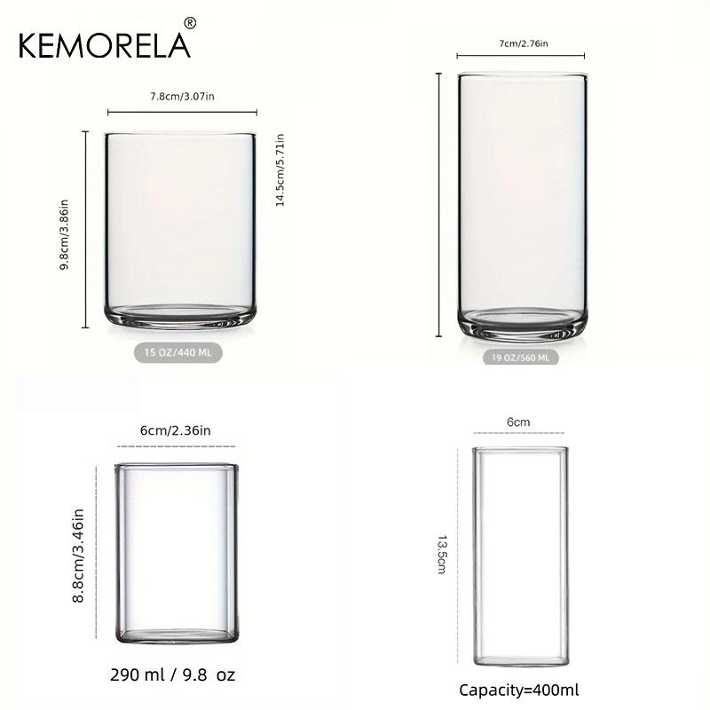 1KS Kreativní tenké sklenice Highball Čtvercové sklo Průhledné Sklo na studené nápoje Velkoobjemové Sklenice na ledovou kávu Mléčný čaj Červené víno Pivo