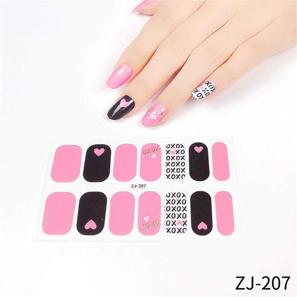 16 Strips Nail Polish Sticker Nail Stickers Set for UV Lamp Designer Nails Polish Wraps Fashion Nail Art Sticker
