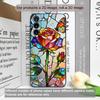 Bunte Glas-Stil-Rosenmuster-Handyhülle für Samsung Galaxy S26 S25 S24+ S23 Ultra S22 Plus S20 S21 FE M53 Weiche Hülle