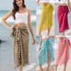 Women's One Piece Pareo Beach Wrap Skirt Flowy Tassel Maxi Skirt, Sarong Cover Up for Vacation 1014