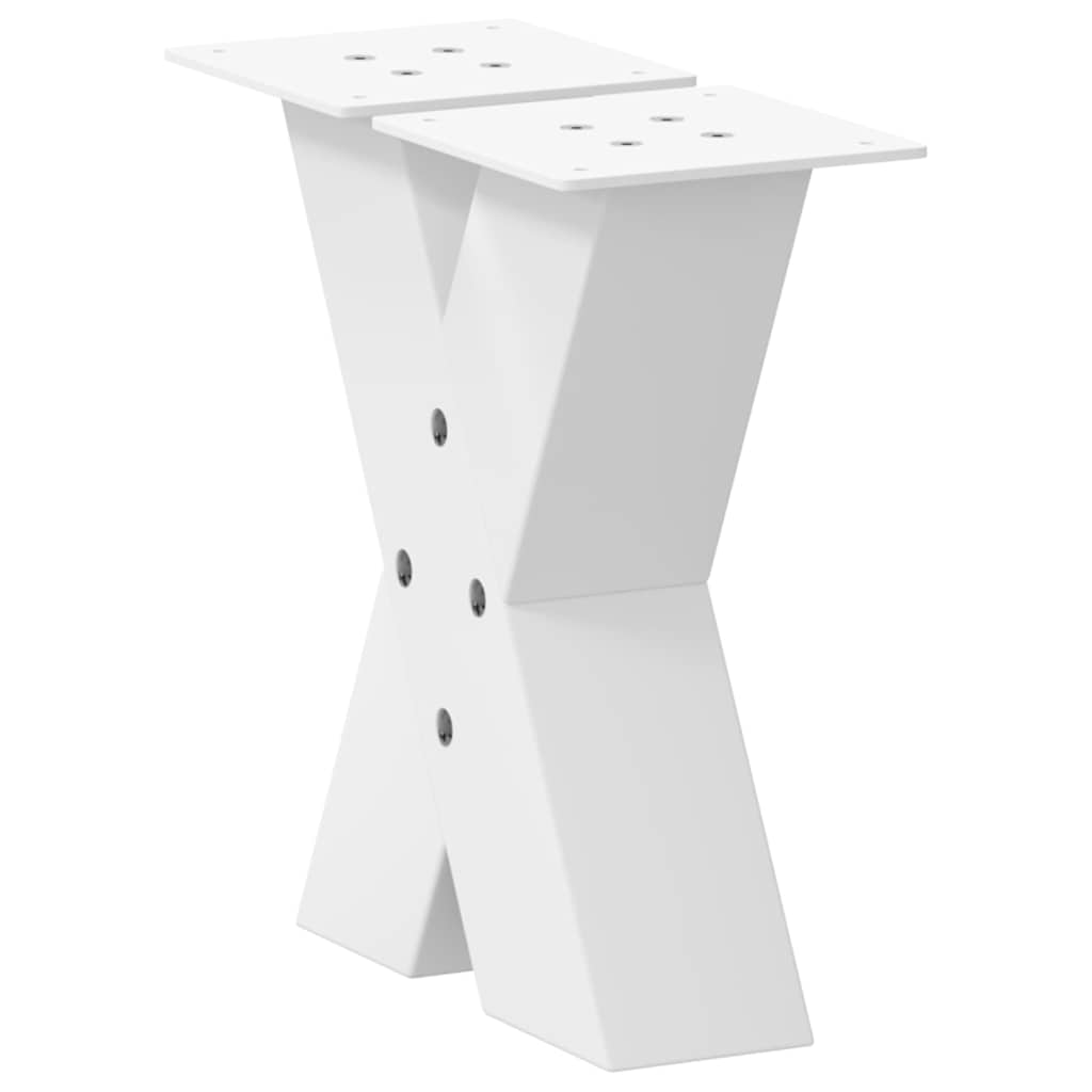Vidaxl Nogi Do Stolika Kawowego, 2 Szt., Białe, 30X(30-31) Cm, Stal