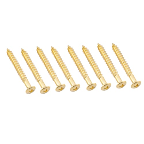 Musiclily 5x45mm Neck Plate Screws, Gold (8 pieces)