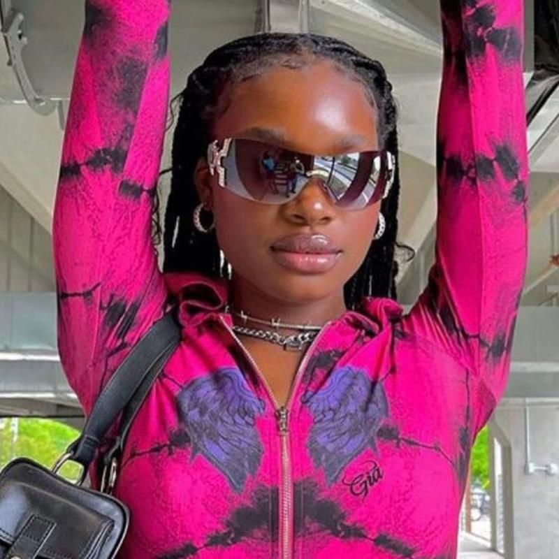 Rimless Brand Designer Sunglasses Women Oversized Trending Luxury Sun Glasses Rivet Diamond Punk Big Shades Uv400