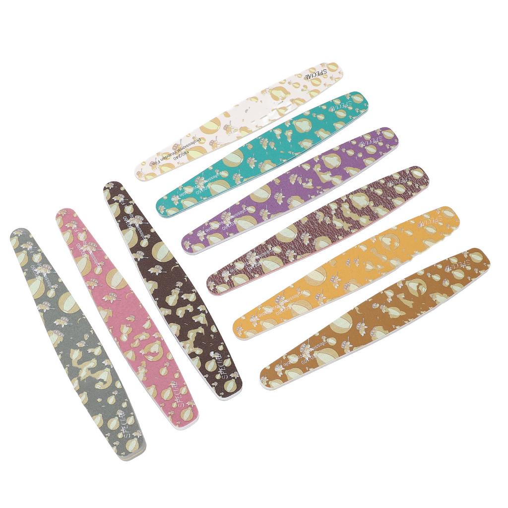 9PCS Nail File Professional Nail Art Sanding Strips Polishing Tools Set Washable Nail Care Buffer Fi
