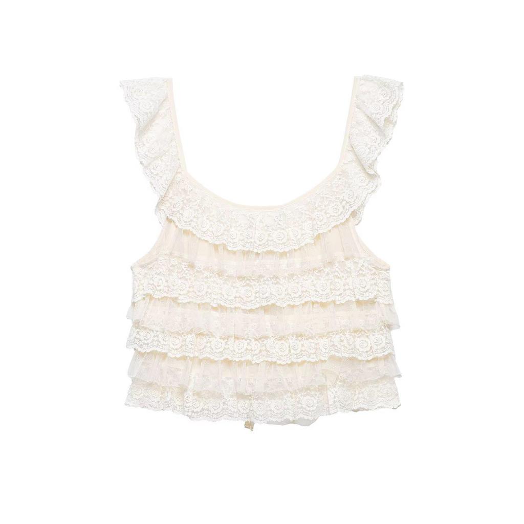 2026 Spring European & American Style Lace Layered Fashion Top 