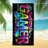 Vibrant Gamer Console Joystick Pattern Beach Towel, Ultra-Absorbent Quick-Dry for Camping Swimming