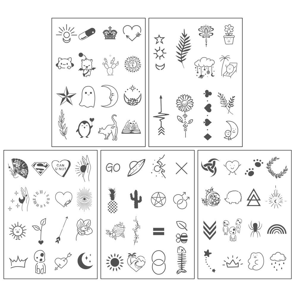 Le Diamant semi-permanentes Mini-Tattoo, niedlicher modischer Tattoo-Aufkleber, selbstklebendes Henna, 236P, 236 Arten, 1 Set, blau