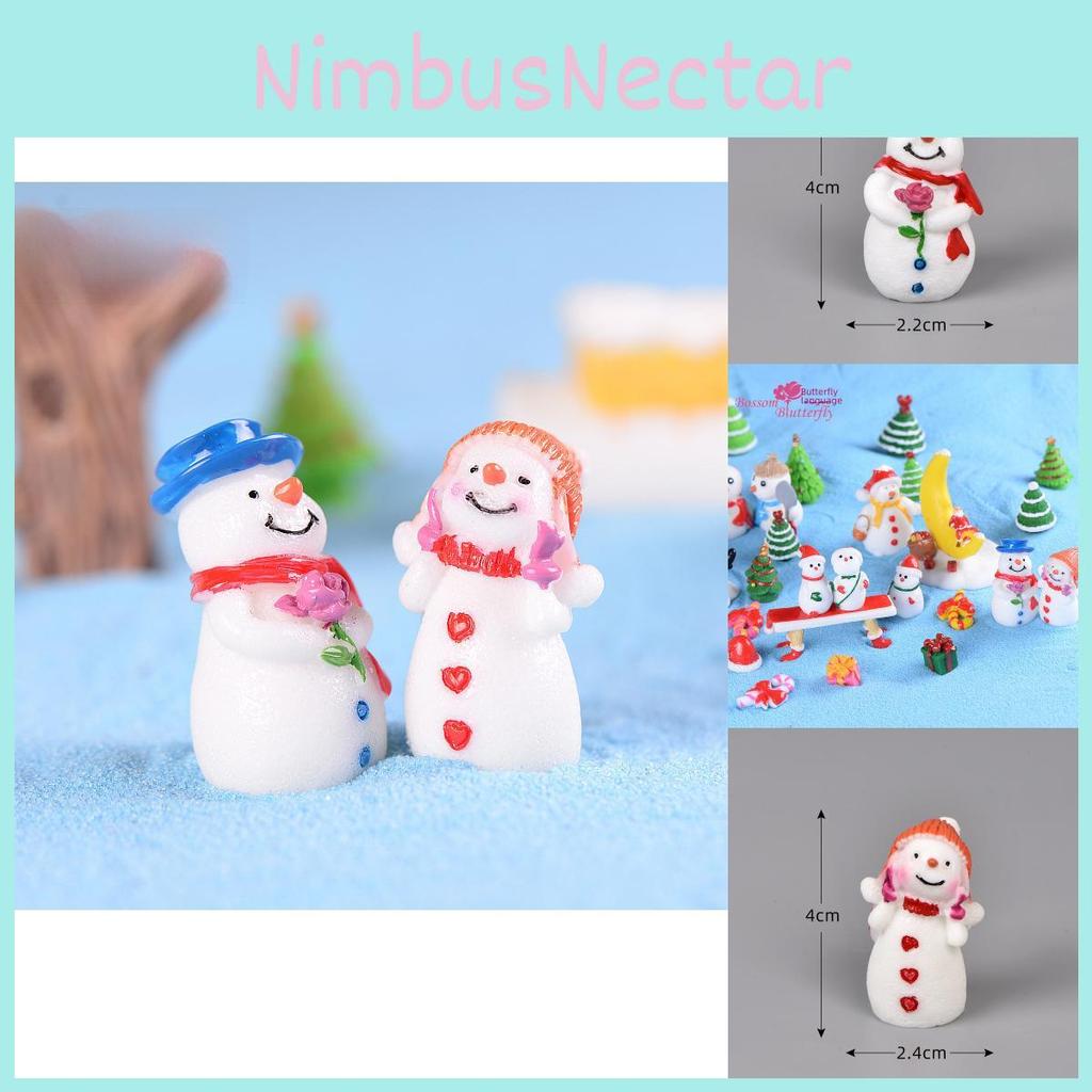 Cute Resin Christmas Scene Decoration Couple Playing With Snow For Potted Plant Decor