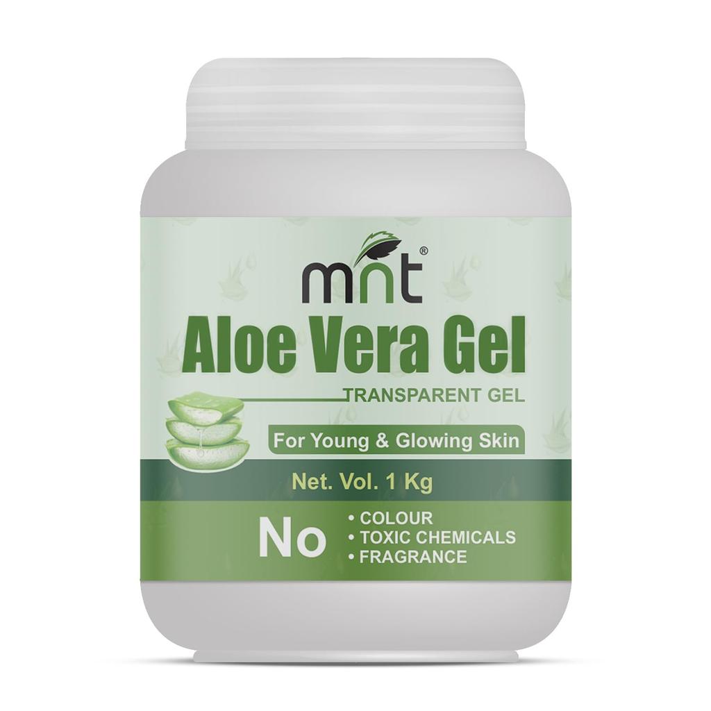 Mnt Pure Aloe Vera Gel Transparent (1Kg) For Hair, Skin, Body And Beard | Multipurpose Beauty Skin Gel For Young Face & Glow Skin (No Chemicals, No