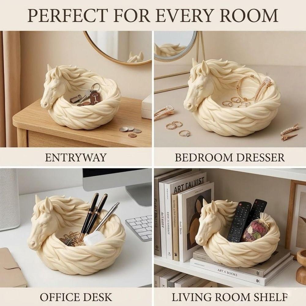 Functional Organizer Horse Catchall Bowl for Keys Portable Horse Jewelry Dish Desk Organizer