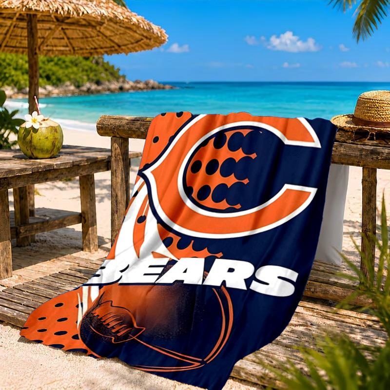 Chicago Bears  Beach Towel, Quick-drying, Easy to Care for, Suitable for Both Fitness and Beach Vacations,Sports Essential