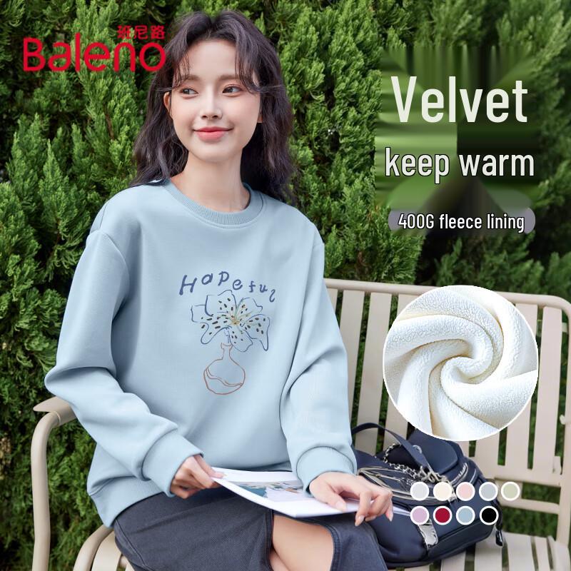 Baleno Women's Fleece Lined Crew Neck Sweatshirt