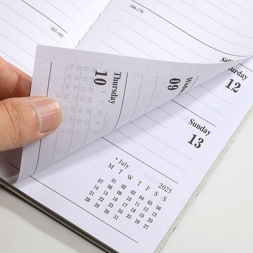 A6 2025 Agenda Book with Calendar Pocket Notebook Creative To Do List English Notepad  Students