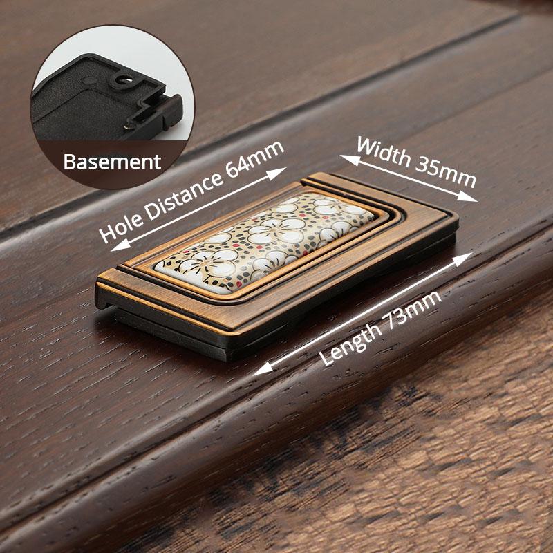 KAK Antique Bronze Ceramic Cabinet Handles Vintage Drawer Knobs Wardrobe Door Handles European Furniture Handle Hardware