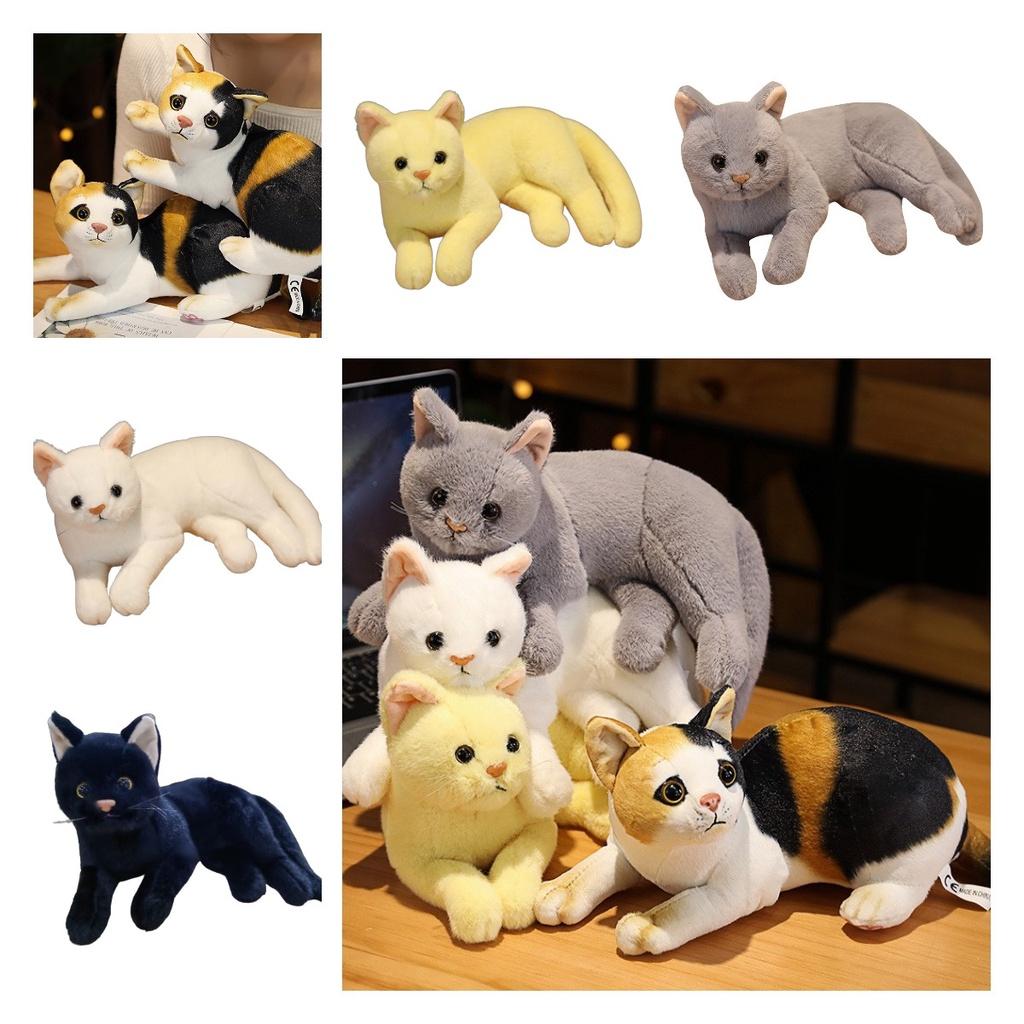 31cm Realistic Plush Cat Doll Soft Stuffed Kitten Toy In Pure Grey White Yellow And More For Kids' Pet Collection