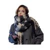Winter Scarf Cashmere Feel Plush Scarf with Tassel Decoration Thickened Warm Plaid Pattern Winter Long Scarf