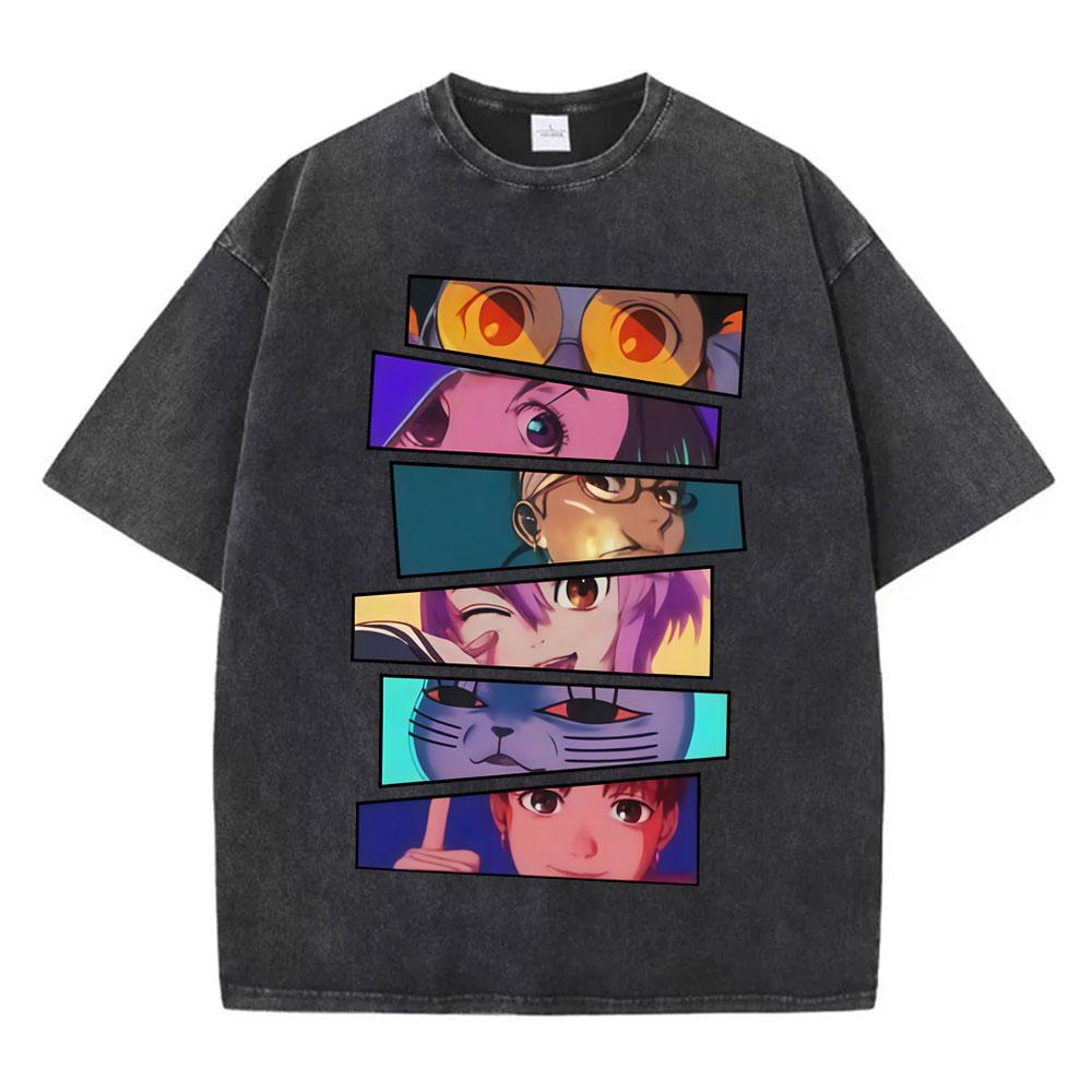 Vintage Washed Dandadan Japanese Anime T-shirt Men Women Harajuku Cartoon Short Sleeve Oversized T Shirts