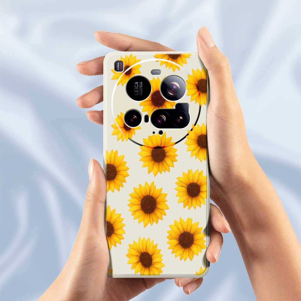 For Xiaomi 15 Ultra Case Sunflowers Pattern Printing Straight Edge TPU Phone Back Cover