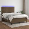 VidaXL Slatted Bed Base with Mattress and LED, Upholstered Bed, Double Bed, Adult Bed for Interior Bedroom, 3135200