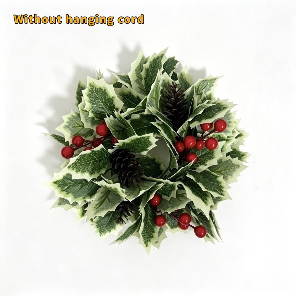 Realistic Artificial Berries Wreath Green Leaves Artificial Garland  Home Xmas Decor