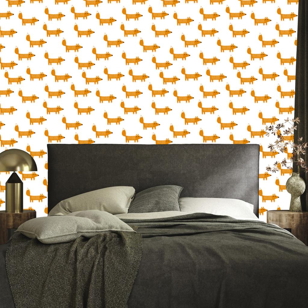 Wallpaper Fairytale cute foxes for living room and bedroom 50x1000