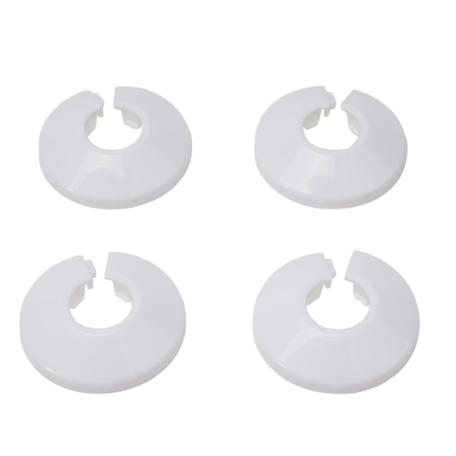 

4pcs 15mm Chrome Colour Silver Electroplate Radiator Pipe Collars Cover Plastic Floor Decoration Faucet Accessories білий