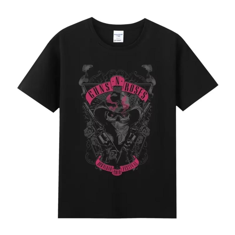 Hot Sale Men's T Shirt 100%Cotton Vintage Hard Band Men and Women Te Hip Hop Clothing Music Hip Hop Guns N Roses Y2k Tops