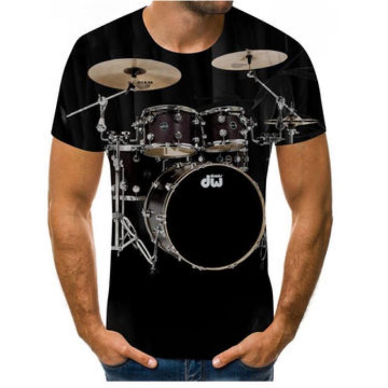 Popular Men's New Living Dead 3 D Printing Rock Round Collar Short Sleeve T-shirt Fashion Leisure T-shirt of Heavy Metals