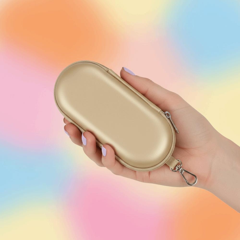 Anti Crush Dual Slot Glasses Pouch Oval Shape Eyewear Organizer Sunglasses Case Trendy Youth