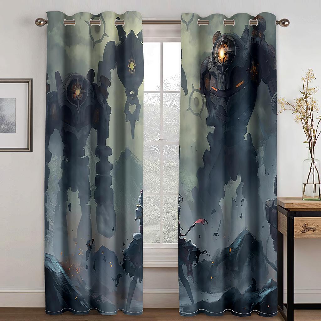 3DCartoon Game Character Beauty Curtains 2 Panel Kids Favorite Anime Curtains Boys Girls Room Bedroom Living Room Decor Curtains